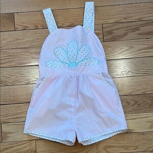 The Beaufort Bonnet Company Pink and Blue girls romper with pockets